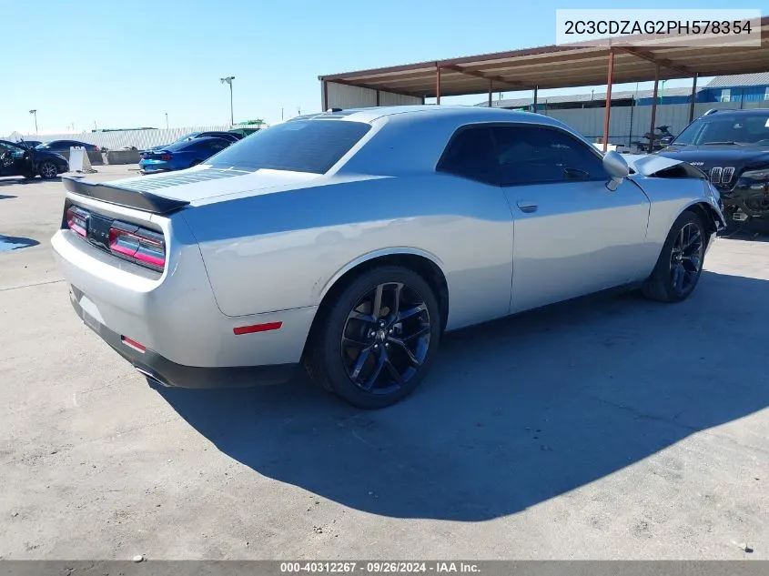 2023 Dodge Challenger Sxt VIN: 2C3CDZAG2PH578354 Lot: 40312267