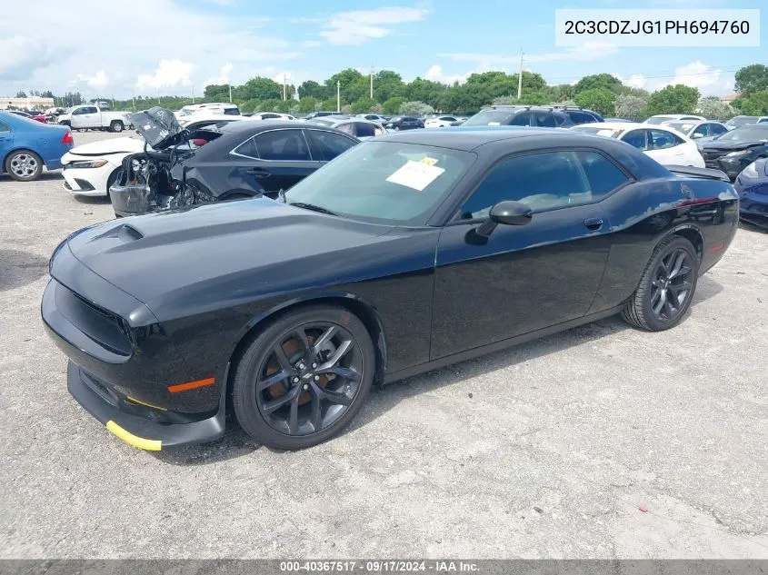 2023 Dodge Challenger Gt VIN: 2C3CDZJG1PH694760 Lot: 40367517