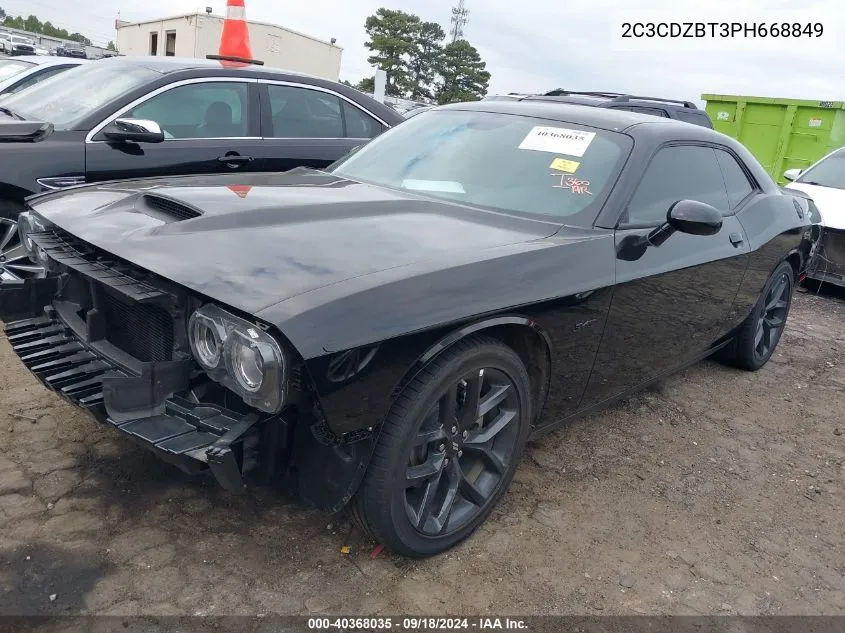 2023 Dodge Challenger R/T VIN: 2C3CDZBT3PH668849 Lot: 40368035