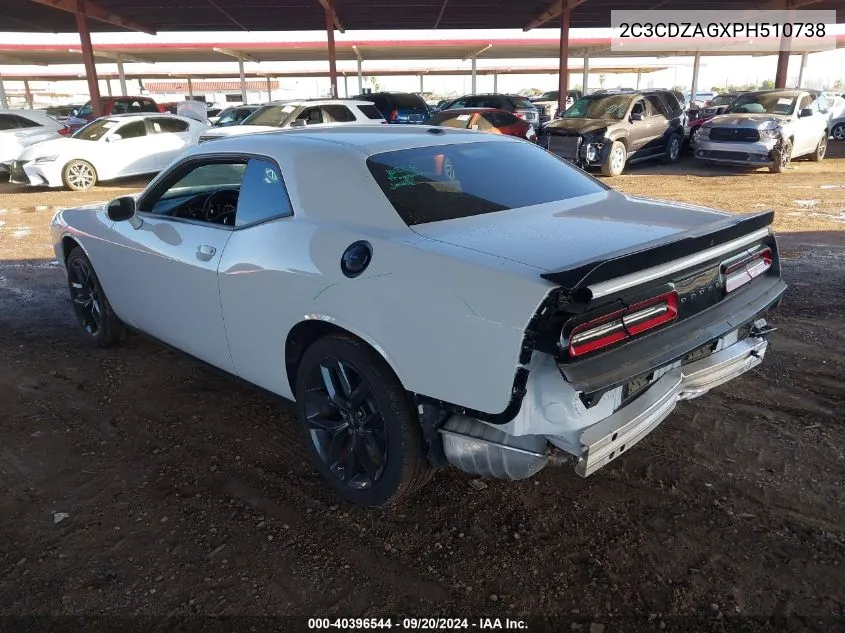 2023 Dodge Challenger Sxt VIN: 2C3CDZAGXPH510738 Lot: 40396544