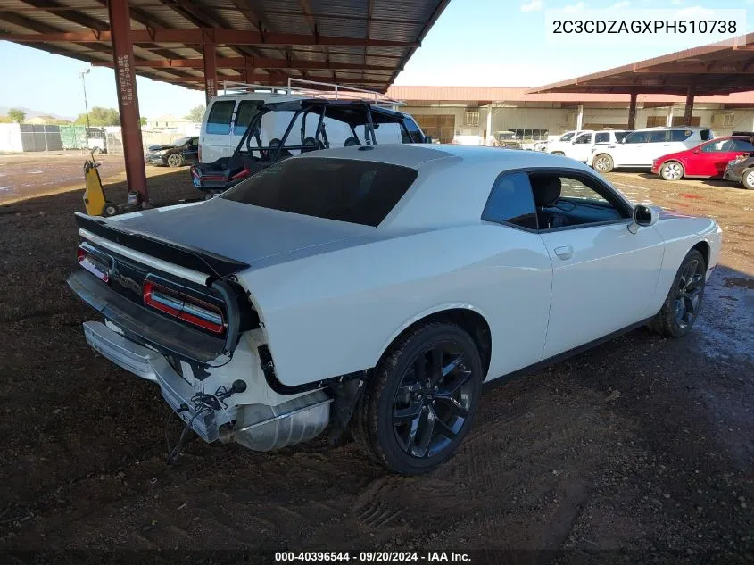 2023 Dodge Challenger Sxt VIN: 2C3CDZAGXPH510738 Lot: 40396544