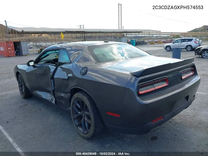 2023 Dodge Challenger Sxt VIN: 2C3CDZAGXPH574553 Lot: 40429049