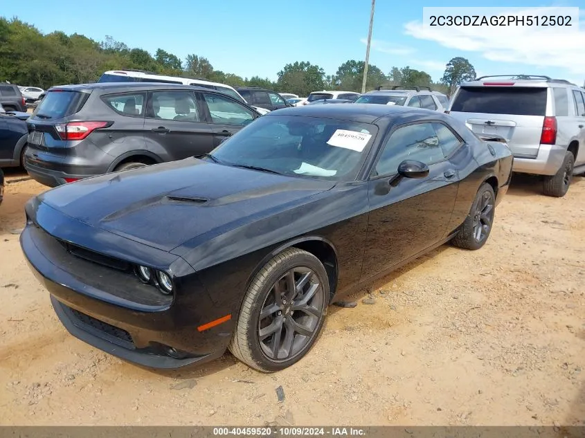 2023 Dodge Challenger Sxt VIN: 2C3CDZAG2PH512502 Lot: 40459520