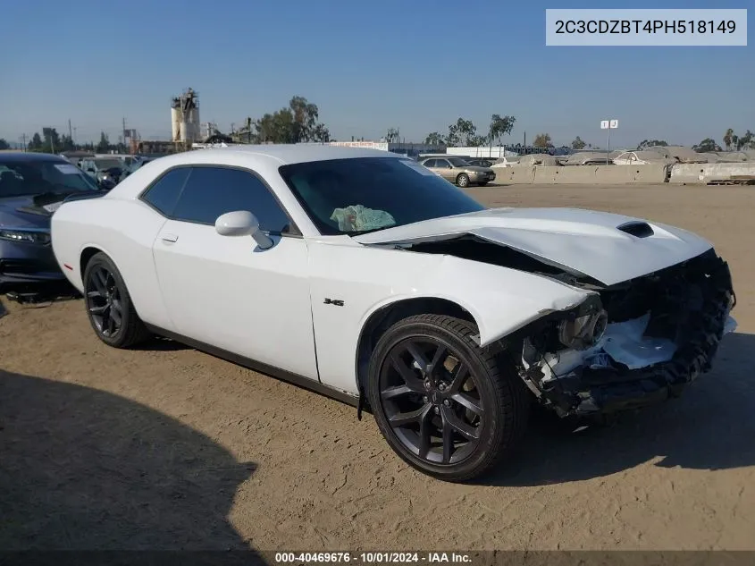 2023 Dodge Challenger R/T VIN: 2C3CDZBT4PH518149 Lot: 40469676