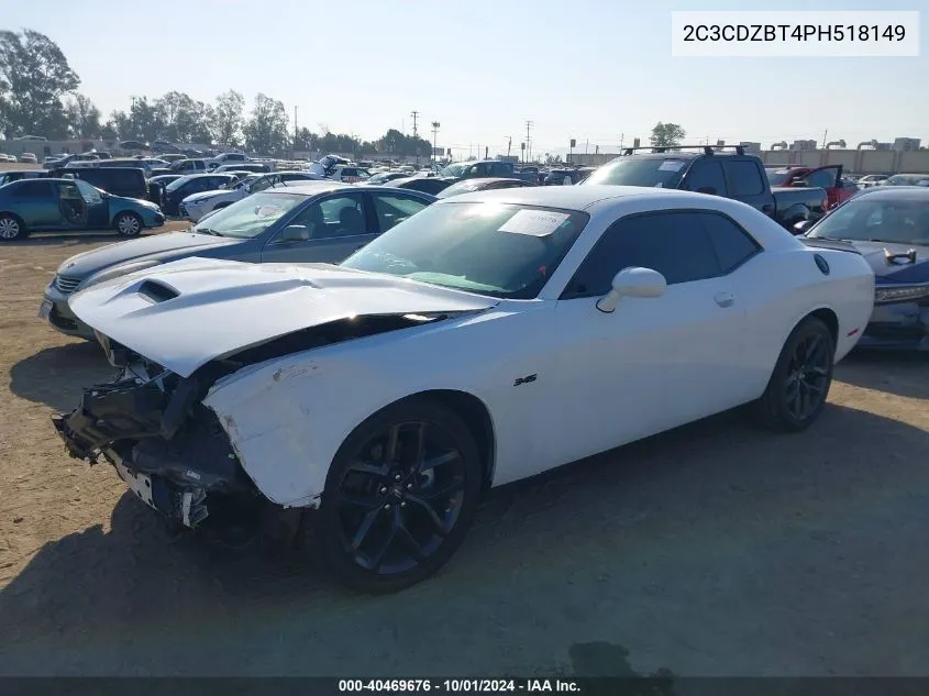 2023 Dodge Challenger R/T VIN: 2C3CDZBT4PH518149 Lot: 40469676