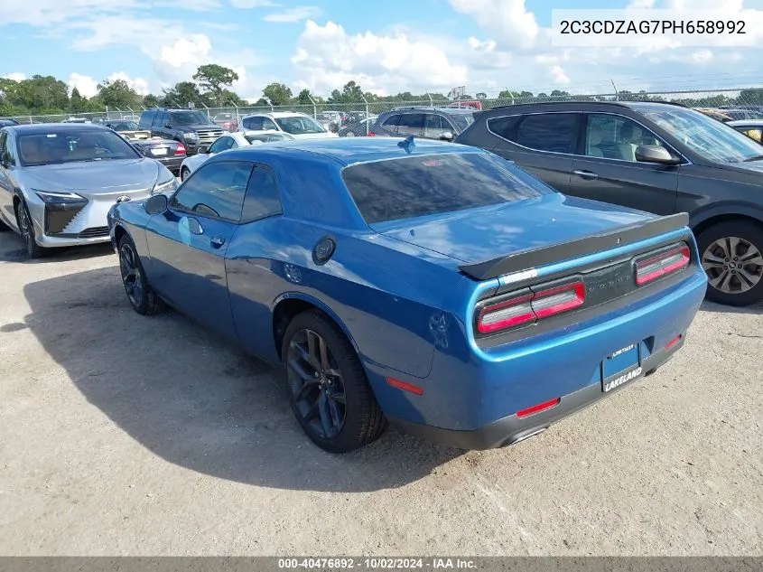 2023 Dodge Challenger Sxt VIN: 2C3CDZAG7PH658992 Lot: 40476892