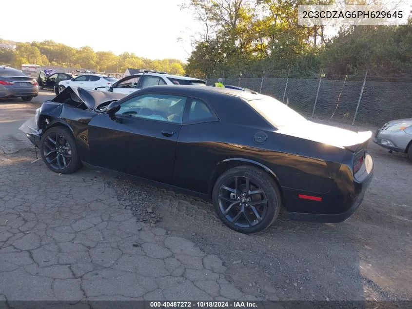 2023 Dodge Challenger Sxt VIN: 2C3CDZAG6PH629645 Lot: 40487272