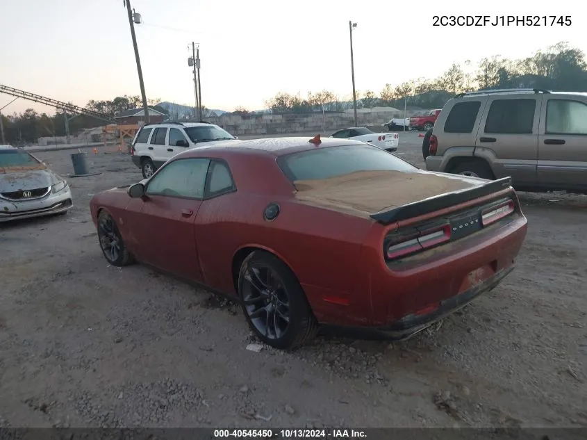 2023 Dodge Challenger R/T Scat Pack VIN: 2C3CDZFJ1PH521745 Lot: 40545450