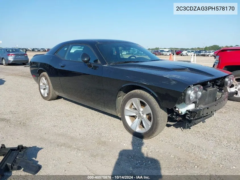 2023 Dodge Challenger Sxt VIN: 2C3CDZAG3PH578170 Lot: 40575876