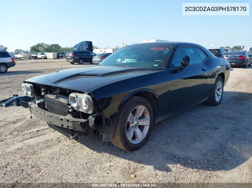 2023 Dodge Challenger Sxt VIN: 2C3CDZAG3PH578170 Lot: 40575876