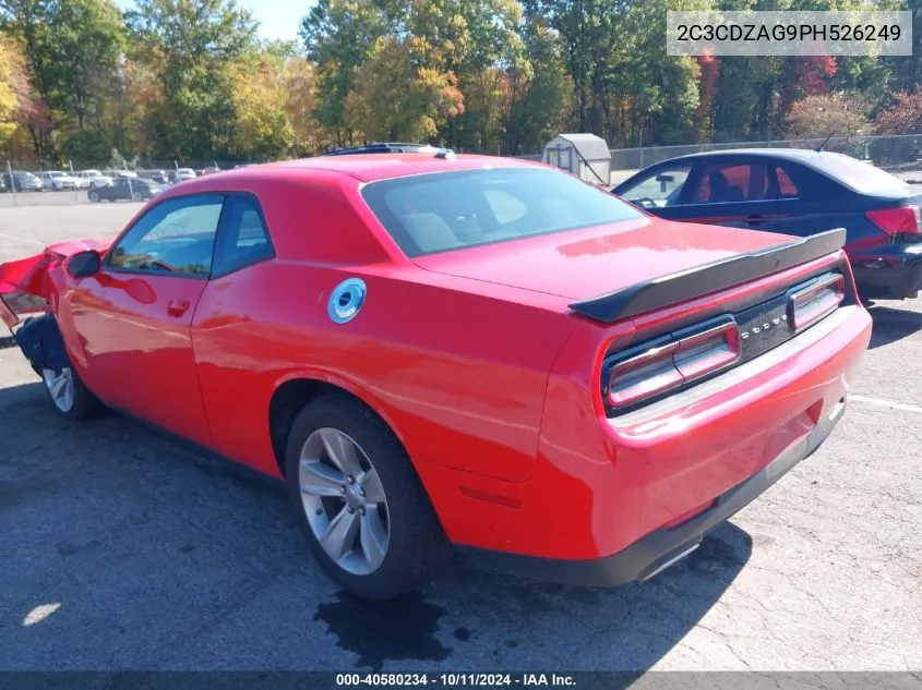 2023 Dodge Challenger Sxt VIN: 2C3CDZAG9PH526249 Lot: 40580234