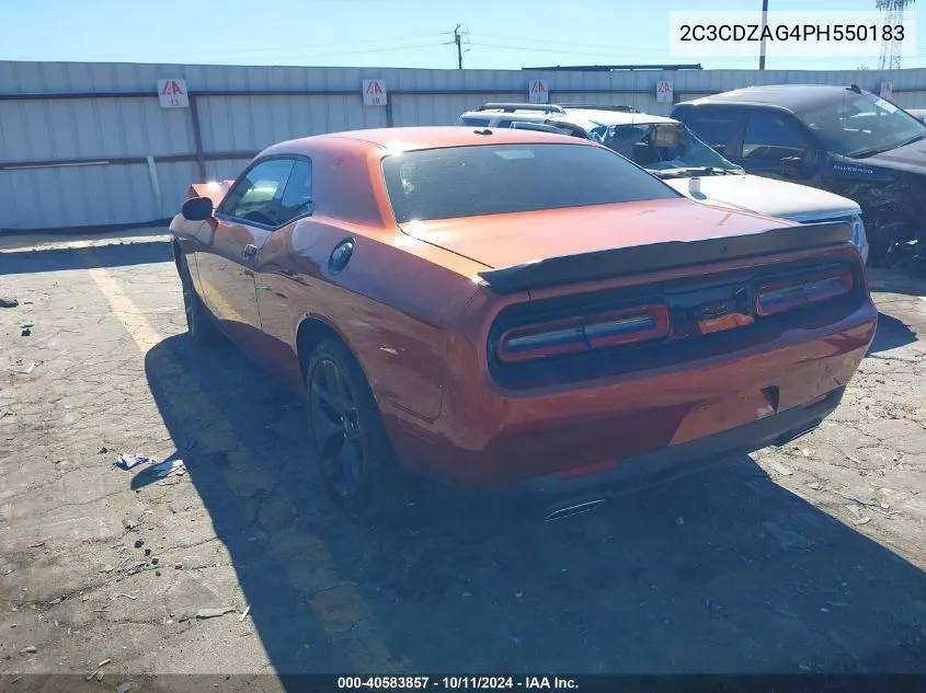 2023 Dodge Challenger Sxt VIN: 2C3CDZAG4PH550183 Lot: 40583857