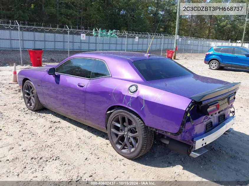 2023 Dodge Challenger R/T VIN: 2C3CDZBT3PH668737 Lot: 40602437