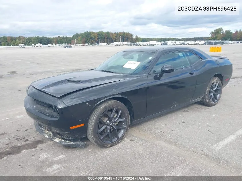 2023 Dodge Challenger Sxt VIN: 2C3CDZAG3PH696428 Lot: 40619545