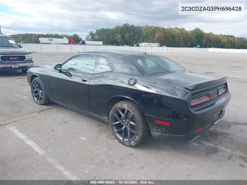 2023 Dodge Challenger Sxt VIN: 2C3CDZAG3PH696428 Lot: 40619545