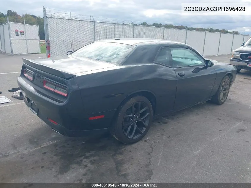 2023 Dodge Challenger Sxt VIN: 2C3CDZAG3PH696428 Lot: 40619545