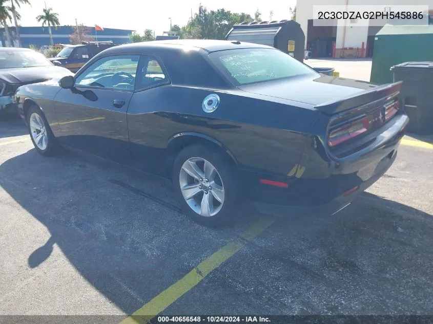 2023 Dodge Challenger Sxt VIN: 2C3CDZAG2PH545886 Lot: 40656548