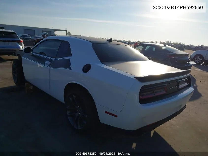 2023 Dodge Challenger R/T VIN: 2C3CDZBT4PH692660 Lot: 40678350