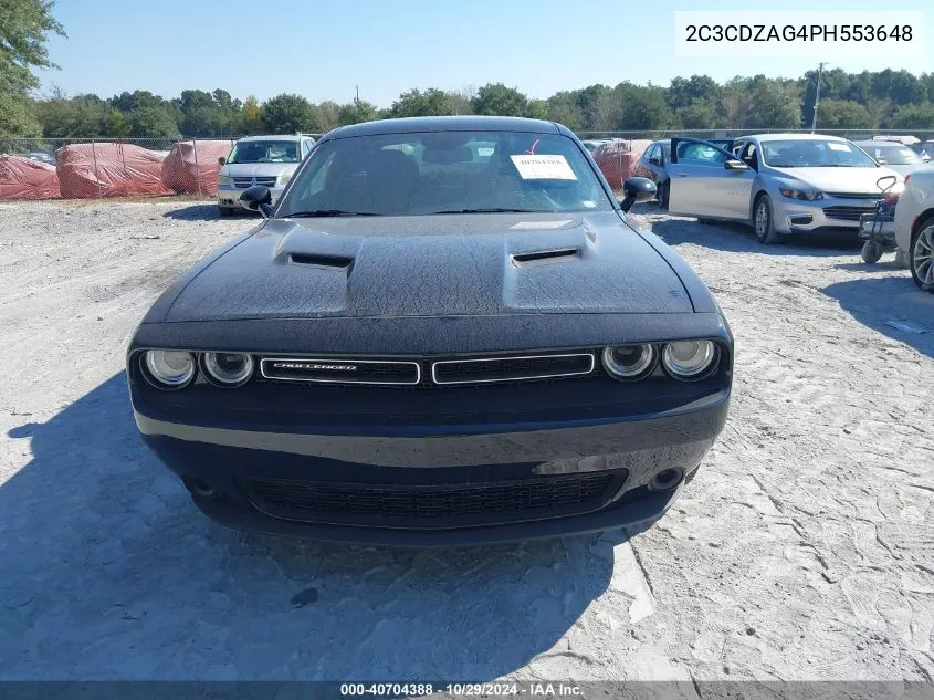 2023 Dodge Challenger Sxt VIN: 2C3CDZAG4PH553648 Lot: 40704388