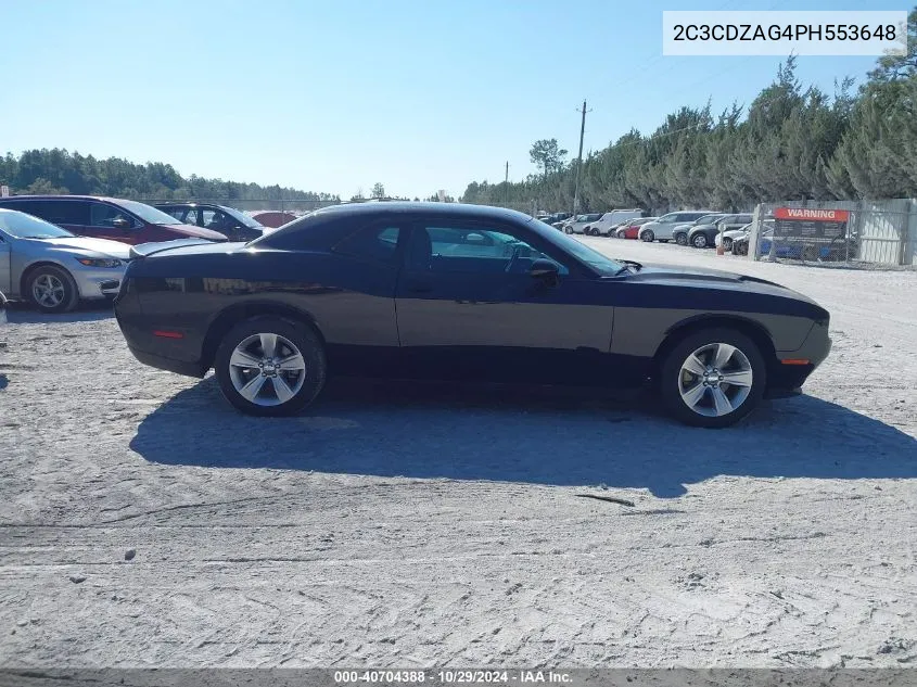 2023 Dodge Challenger Sxt VIN: 2C3CDZAG4PH553648 Lot: 40704388