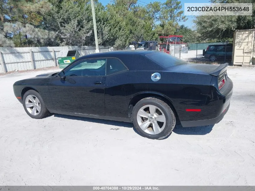 2023 Dodge Challenger Sxt VIN: 2C3CDZAG4PH553648 Lot: 40704388