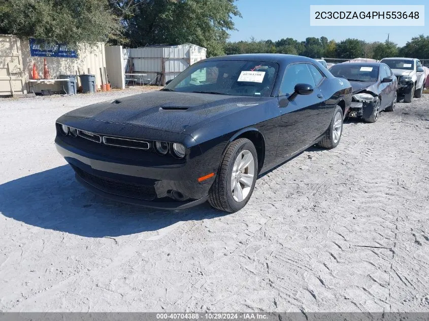 2023 Dodge Challenger Sxt VIN: 2C3CDZAG4PH553648 Lot: 40704388