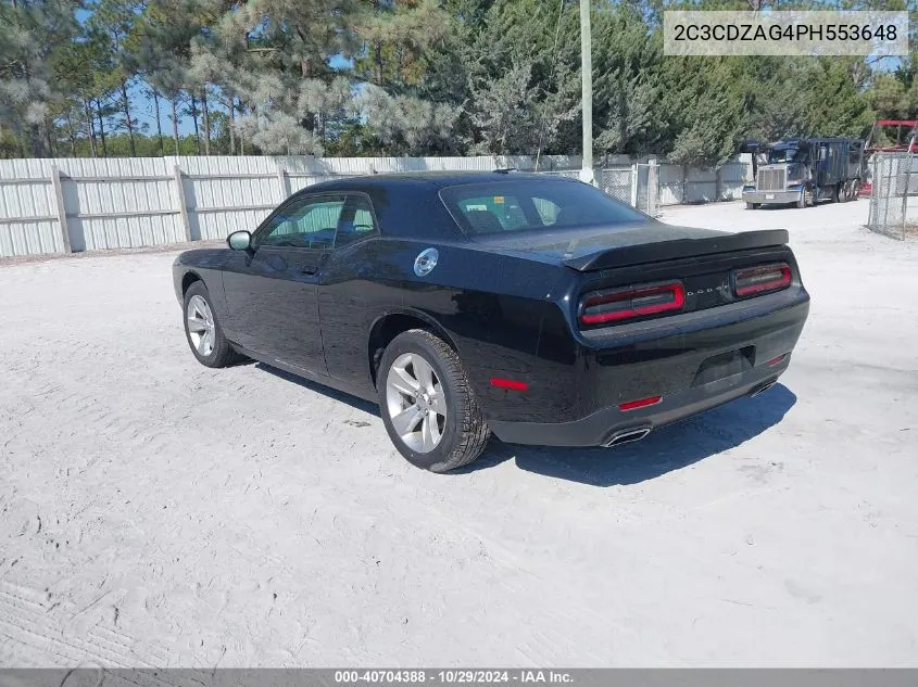 2023 Dodge Challenger Sxt VIN: 2C3CDZAG4PH553648 Lot: 40704388