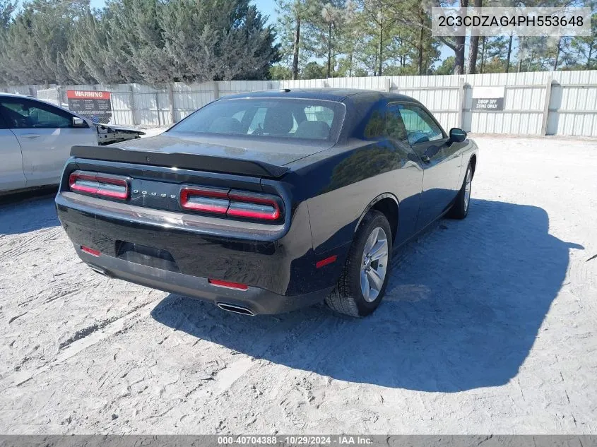 2023 Dodge Challenger Sxt VIN: 2C3CDZAG4PH553648 Lot: 40704388