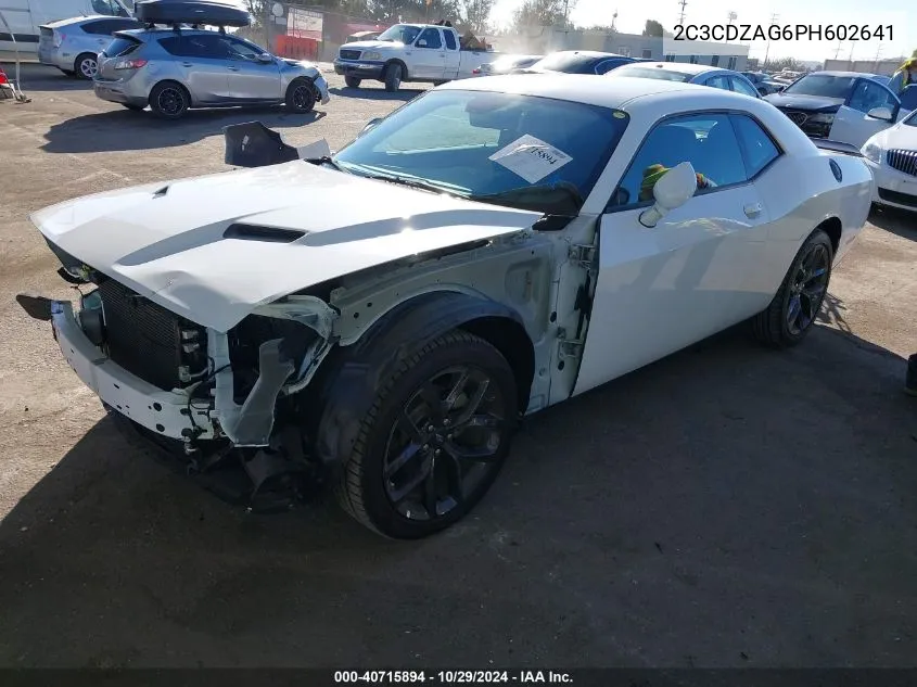 2023 Dodge Challenger Sxt VIN: 2C3CDZAG6PH602641 Lot: 40715894