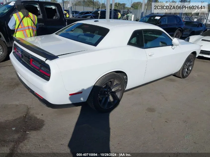 2023 Dodge Challenger Sxt VIN: 2C3CDZAG6PH602641 Lot: 40715894