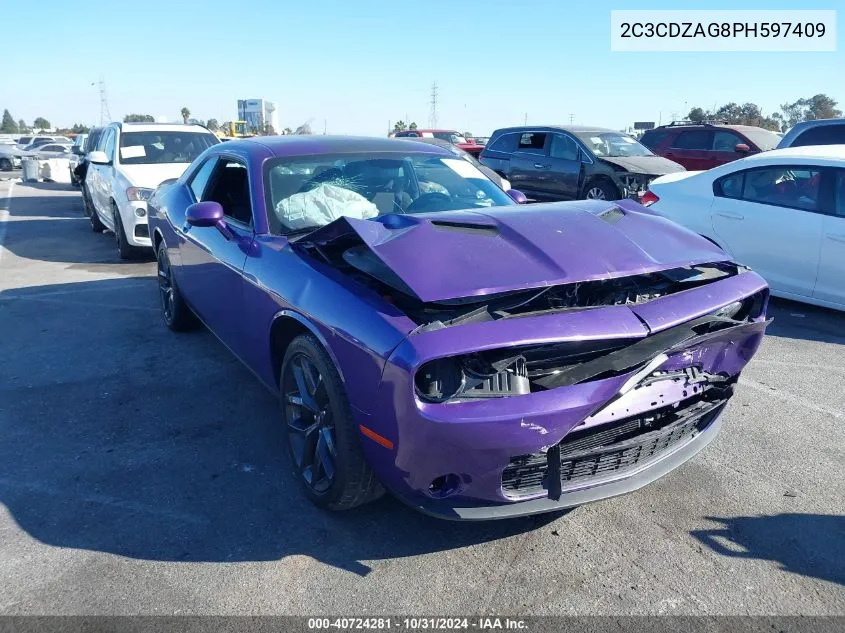 2023 Dodge Challenger Sxt VIN: 2C3CDZAG8PH597409 Lot: 40724281