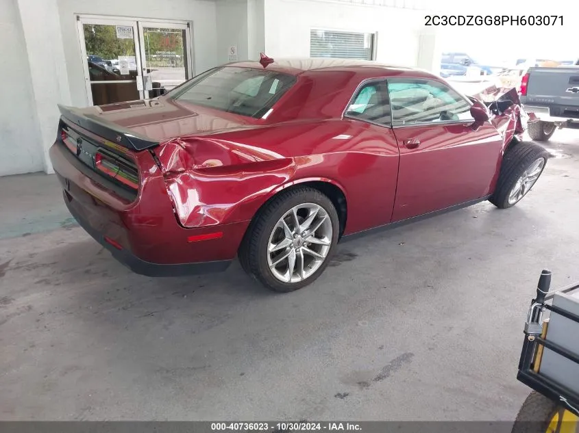 2023 Dodge Challenger Sxt Awd VIN: 2C3CDZGG8PH603071 Lot: 40736023