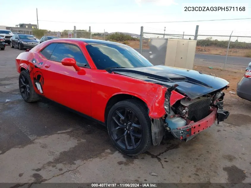 2023 Dodge Challenger Sxt VIN: 2C3CDZAG3PH571168 Lot: 40774197