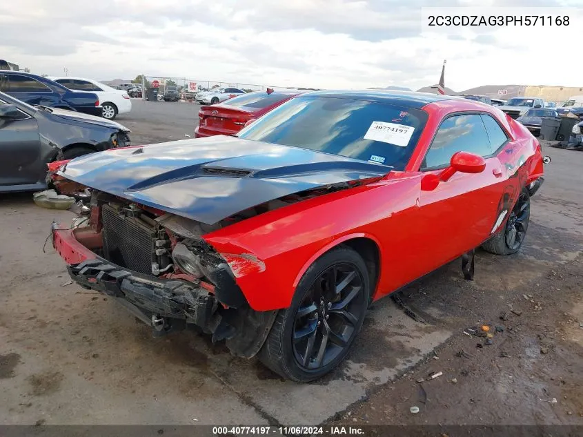 2023 Dodge Challenger Sxt VIN: 2C3CDZAG3PH571168 Lot: 40774197