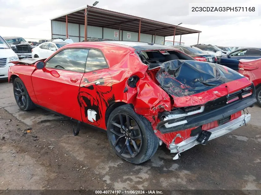 2023 Dodge Challenger Sxt VIN: 2C3CDZAG3PH571168 Lot: 40774197