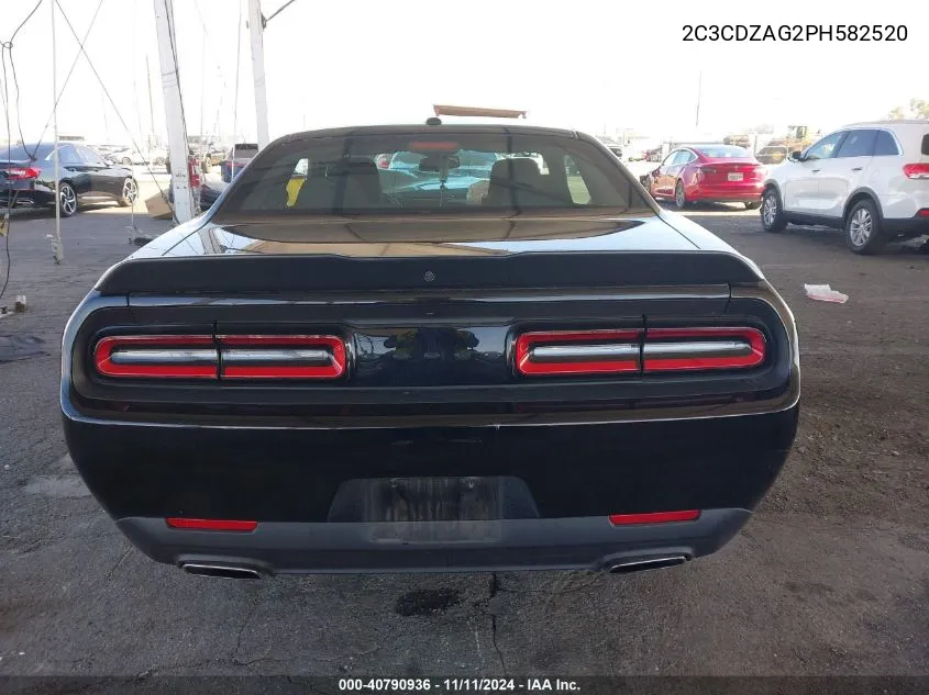 2023 Dodge Challenger Sxt VIN: 2C3CDZAG2PH582520 Lot: 40790936