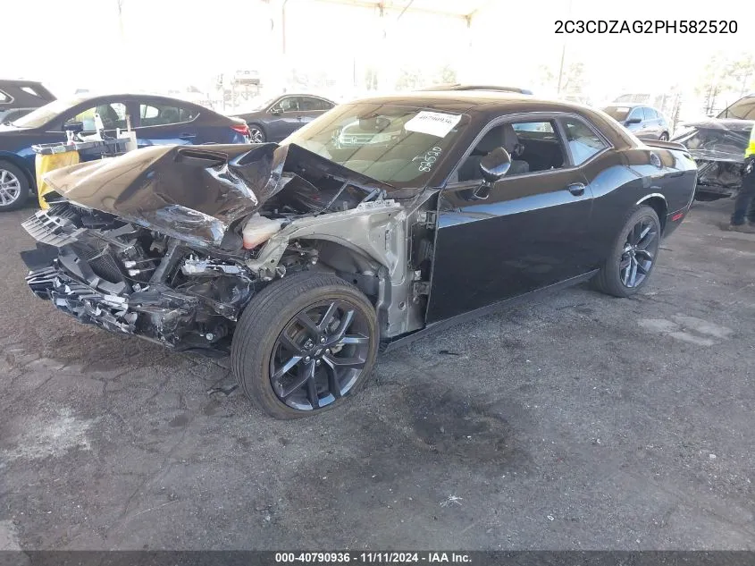 2023 Dodge Challenger Sxt VIN: 2C3CDZAG2PH582520 Lot: 40790936