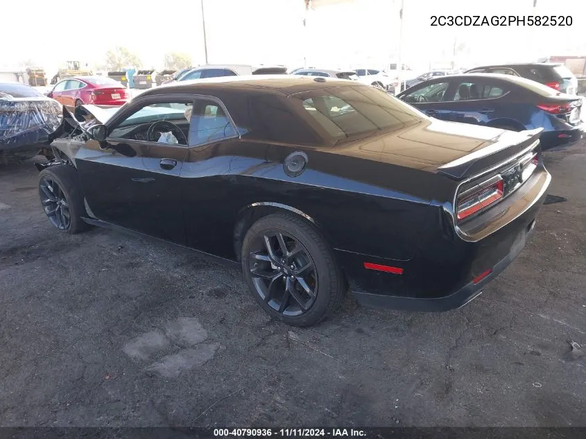 2023 Dodge Challenger Sxt VIN: 2C3CDZAG2PH582520 Lot: 40790936