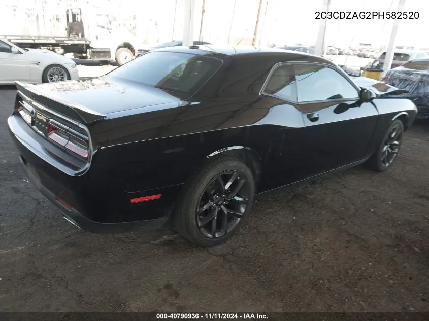 2023 Dodge Challenger Sxt VIN: 2C3CDZAG2PH582520 Lot: 40790936