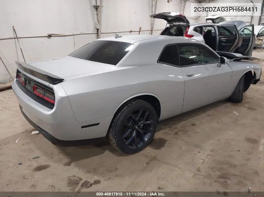 2023 Dodge Challenger Sxt VIN: 2C3CDZAG3PH684411 Lot: 40817910