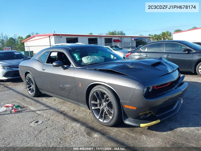 2023 Dodge Challenger R/T Scat Pack VIN: 2C3CDZFJ1PH678174 Lot: 40829401