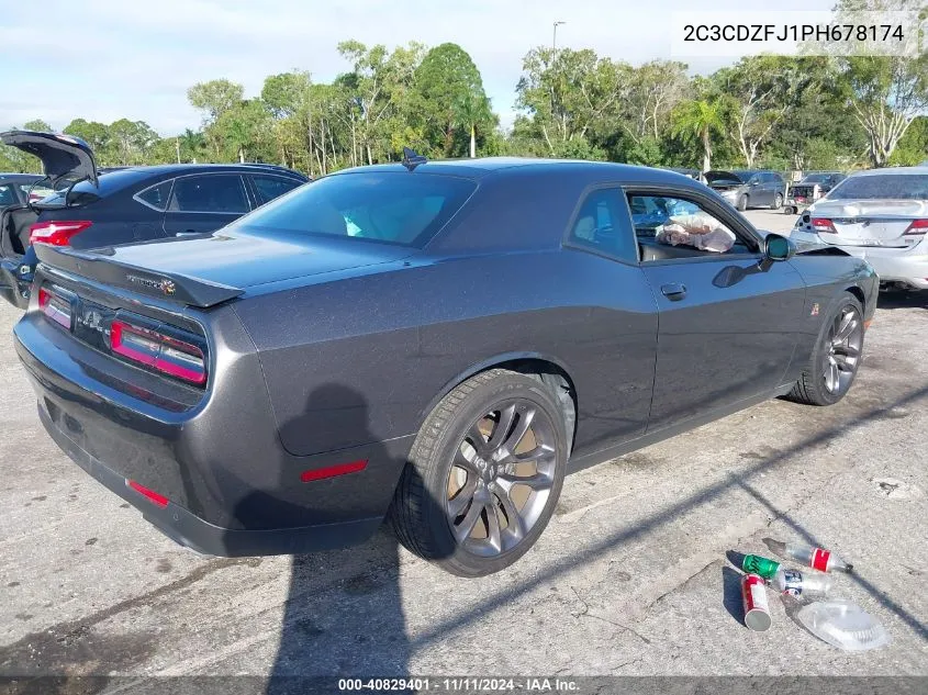 2023 Dodge Challenger R/T Scat Pack VIN: 2C3CDZFJ1PH678174 Lot: 40829401