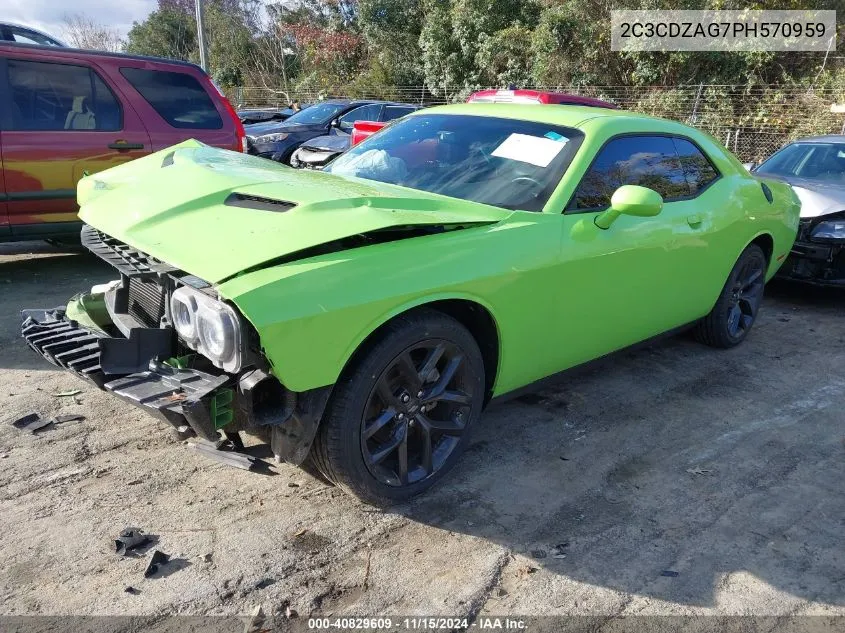 2023 Dodge Challenger Sxt VIN: 2C3CDZAG7PH570959 Lot: 40829609