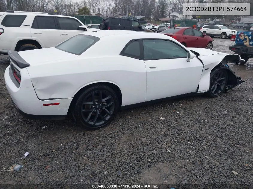 2023 Dodge Challenger R/T VIN: 2C3CDZBT3PH574664 Lot: 40853330