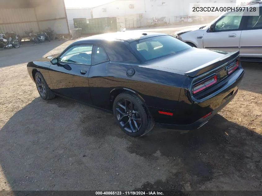 2023 Dodge Challenger Sxt VIN: 2C3CDZAG0PH597128 Lot: 40865123