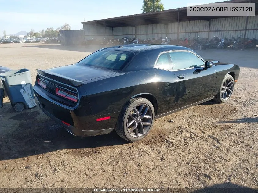 2023 Dodge Challenger Sxt VIN: 2C3CDZAG0PH597128 Lot: 40865123