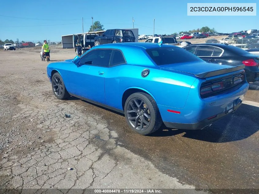 2023 Dodge Challenger Sxt VIN: 2C3CDZAG0PH596545 Lot: 40884478