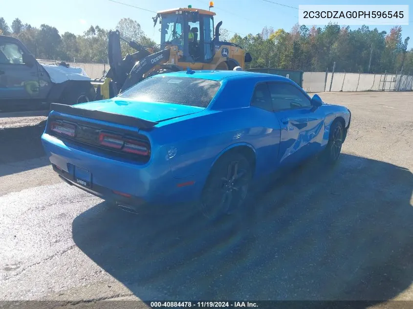 2023 Dodge Challenger Sxt VIN: 2C3CDZAG0PH596545 Lot: 40884478