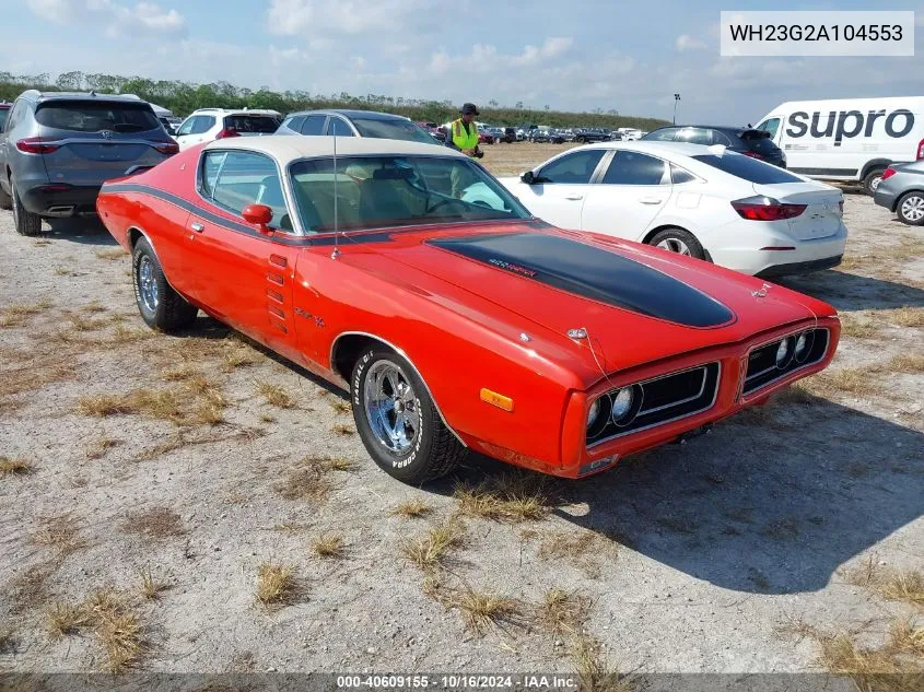 1972 Dodge Charger VIN: WH23G2A104553 Lot: 40609155