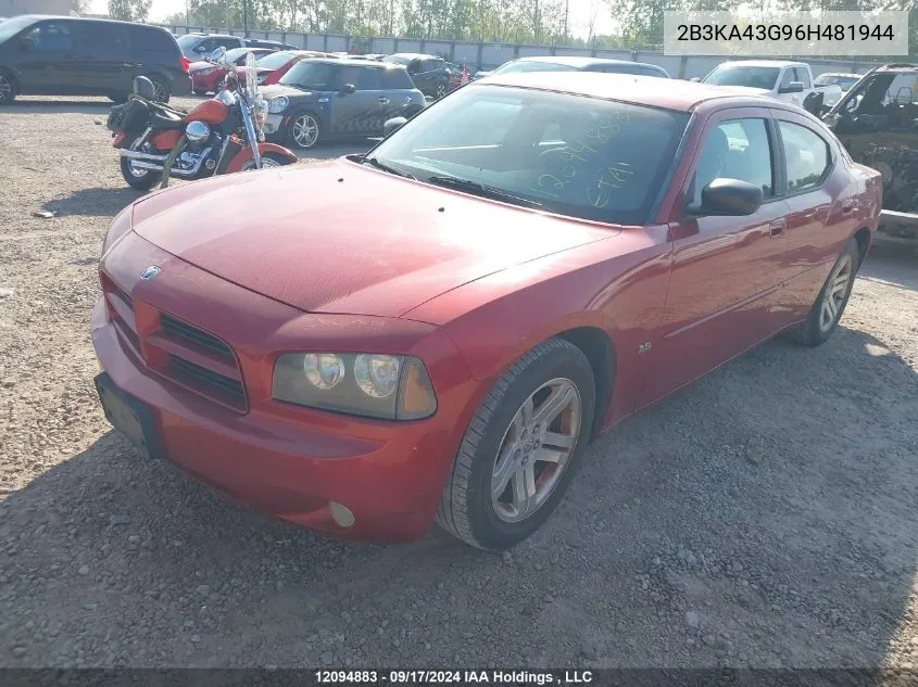 2006 Dodge Charger VIN: 2B3KA43G96H481944 Lot: 12094883